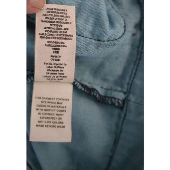 Free People OB610284 Women Sz M Charcoal Blue Double Cloth Military Jacket - Picture 7 of 13